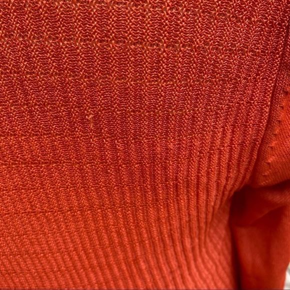 Pumpkin Spice Open Knit Cardigan Skirted Hem Fall - Picture 8 of 10